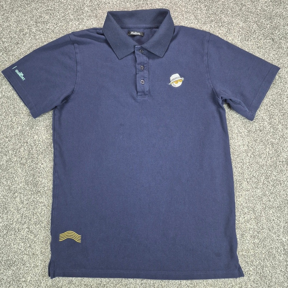 Malbon Polo Shirt Mens Medium Navy Blue The Glenlivet Pique Cotton